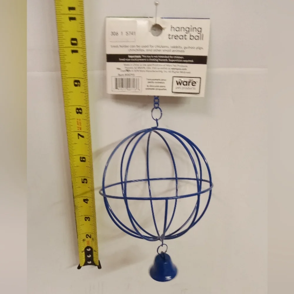 2 WARE Pets Wire Hanging Treat Despenser Ball Chickens Rabbits, Cats Dogs New